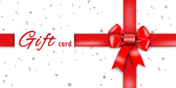 Gift card, red ribbon, red loop, bow — Stock Photo, Image