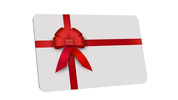 Tarjeta de regalo, cinta roja, lazo rojo, arco —  Fotos de Stock