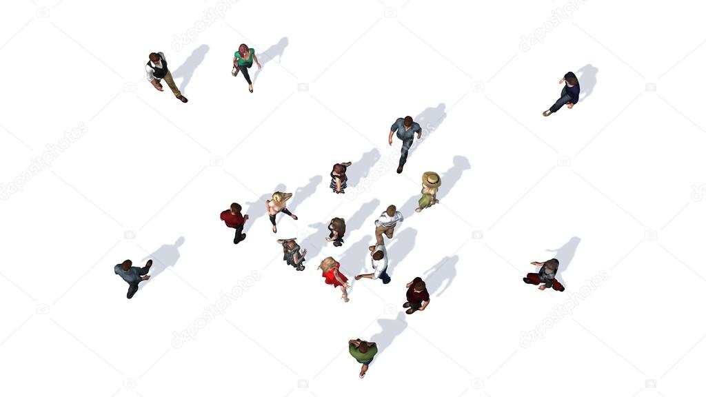 People Plan View Sketch Coloring Page