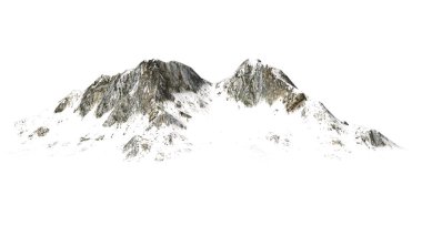 Karlı dağlar - beyaz arka plan üzerinde izole