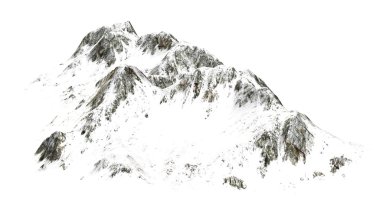 Karlı dağlar - beyaz arka plan üzerinde izole