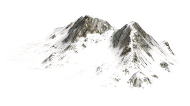 Karlı dağlar - beyaz arka plan üzerinde izole