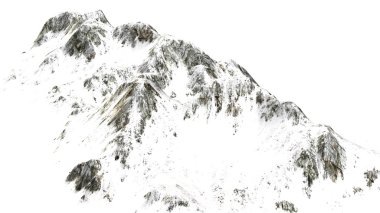 Karlı dağlar - beyaz arka plan üzerinde izole