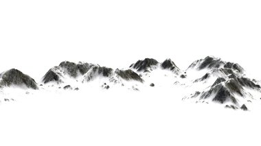 Karlı dağlar - beyaz arka plan üzerinde izole