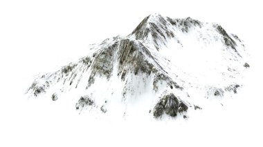 Karlı dağlar - beyaz arka plan üzerinde izole