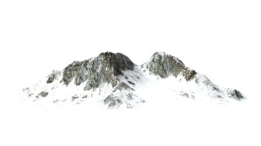 Karlı dağlar - beyaz arka plan üzerinde izole