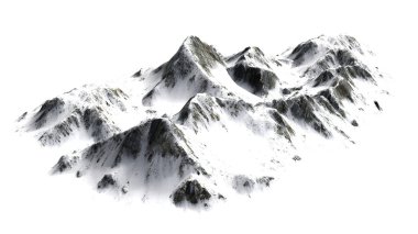 Karlı dağlar - beyaz arka plan üzerinde izole