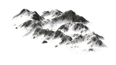 Karlı dağlar - beyaz arka plan üzerinde izole