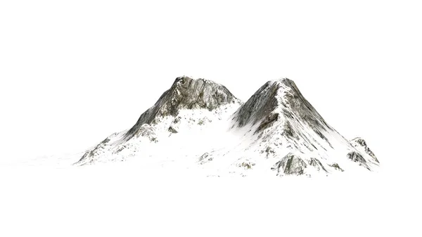 Snowy Mountains - isolated on white Background — Stock Photo, Image