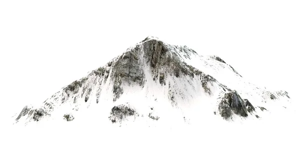 Montagnes enneigées - isolées sur fond blanc — Photo