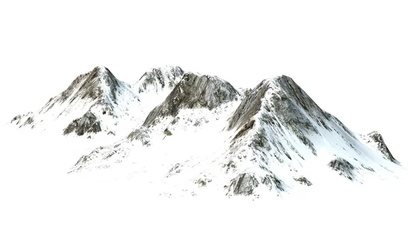 Montañas nevadas - aisladas sobre fondo blanco — Foto de Stock