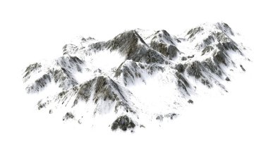 Karlı dağlar - beyaz arka plan üzerinde izole