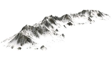 Karlı dağlar - beyaz arka plan üzerinde izole