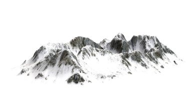 Karlı dağlar - beyaz arka plan üzerinde izole