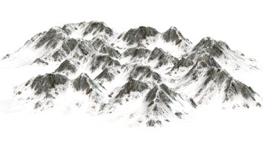 Karlı dağlar - beyaz arka plan üzerinde izole