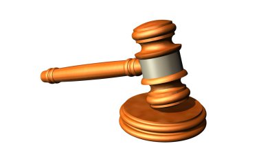 Yargıç tokmak ahşap - beyaz arka plan üzerinde izole