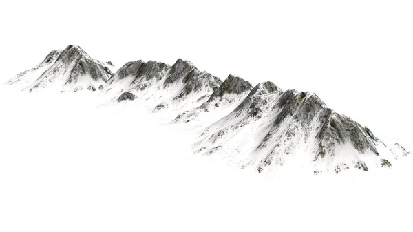Montanhas nevadas - isolado em fundo branco — Fotografia de Stock