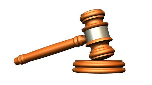 Yargıç tokmak ahşap - beyaz arka plan üzerinde izole — Stok fotoğraf