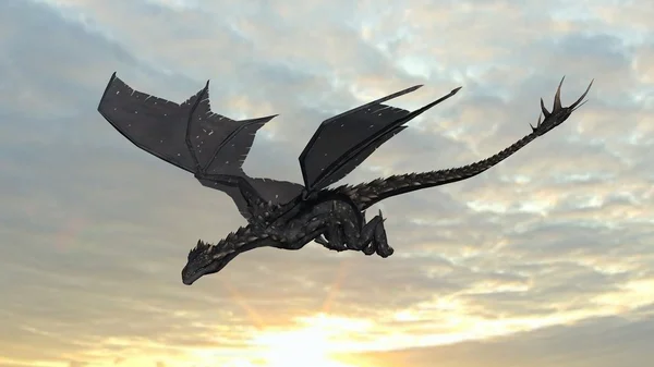 龙在天空背景上 免版税图库图片
