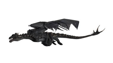 ejderha beyaz arkaplanda izole edildi