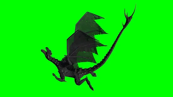 Dragon - grön skärm — Stockfoto