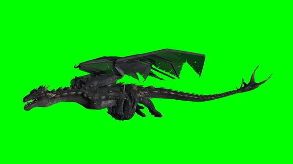 Dragon - zielony ekran — Zdjęcie stockowe