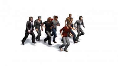 Küçük grup çalışan adam