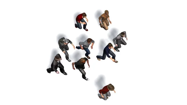 Small group of men running — Stock Photo, Image