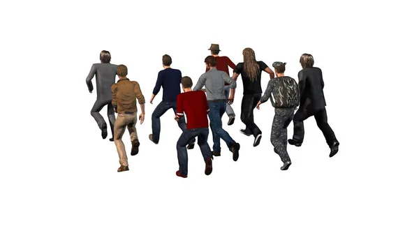 Small group of men running — Stock Photo, Image