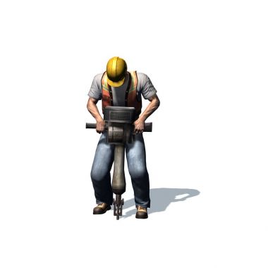 Basınçlı hava inşaat işçi döner çekiç ile çekiç