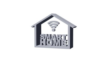 Akıllı ev concept - 3d illüstrasyon - beyaz arka plan üzerinde izole