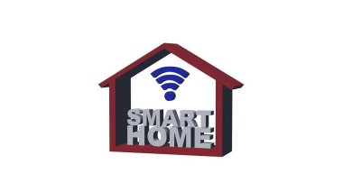 Akıllı ev concept - 3d illüstrasyon - beyaz arka plan üzerinde izole