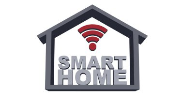 Akıllı ev concept - 3d illüstrasyon - beyaz arka plan üzerinde izole