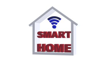 Akıllı ev concept - 3d illüstrasyon - beyaz arka plan üzerinde izole