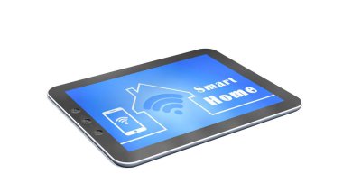 Akıllı ev concept - 3d illüstrasyon - beyaz arka plan üzerinde izole