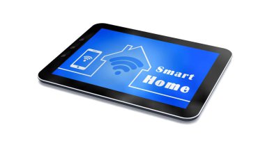 Akıllı ev concept - 3d illüstrasyon - beyaz arka plan üzerinde izole