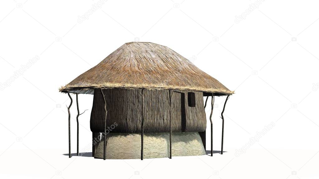 thatch hut - isolated on white background