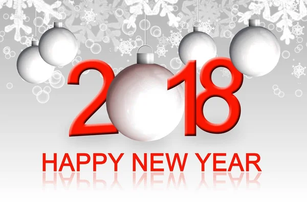 Feliz ano novo 2018 cartão de saudação — Fotografia de Stock