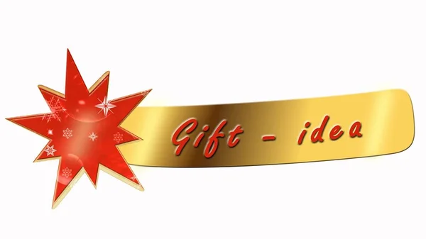 Gift - idea banner with star and lettering — Stock Photo, Image