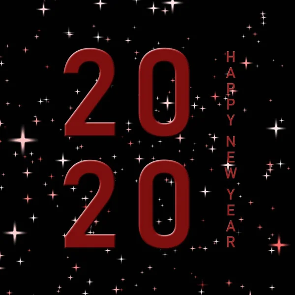 Year change 2020 with lettering Happy New Year - 3D illustration