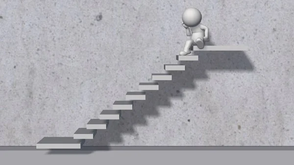 Escalier Avec Des Personnes Illustration Abstraite Avec Ombre Contre Mur — Photo