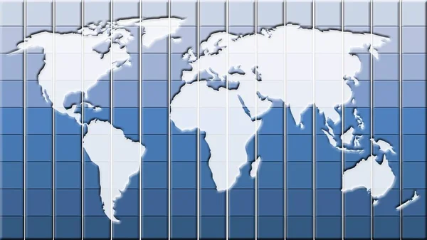 Παγκόσμιος Χάρτης Εικονογραφημένο Φόντο Πρότυπο Χάρτη Για Σχεδιασμό Ιστοσελίδας Rendering — Φωτογραφία Αρχείου