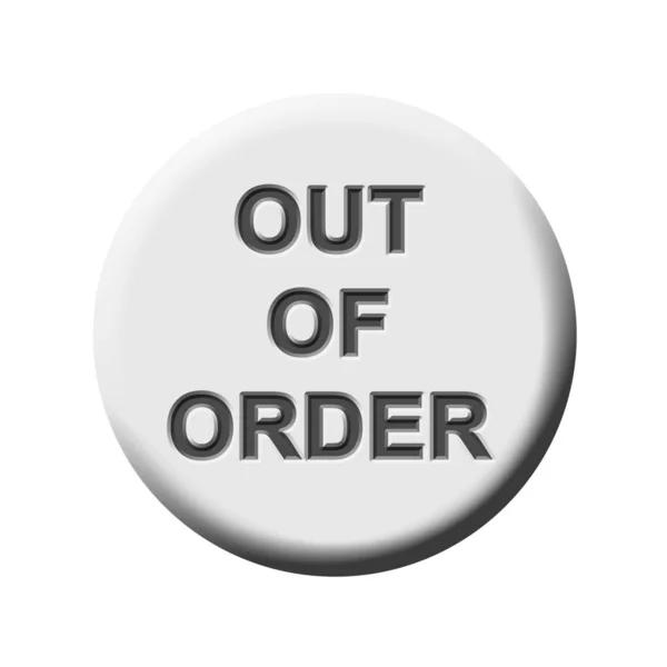 Lettering Out Order Button Isolated White Background Ilustração — Fotografia de Stock