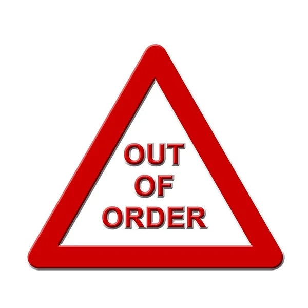 Lettering Out Order Danger Sign Red White Color Isolado Sobre — Fotografia de Stock