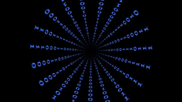 Binary Code Blue Colour Abstract Speed Motion Tunnel Design Technology — Stockvideo