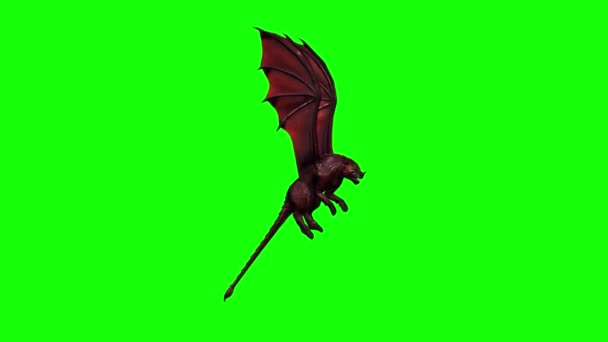 Mythical Beast Animal Flying Seamless Looping Green Screen Different Views — Stock Video