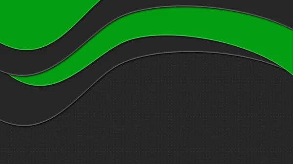 Abstract background - wall of graphic dot elements bordered with green and black waves - 3D illustration