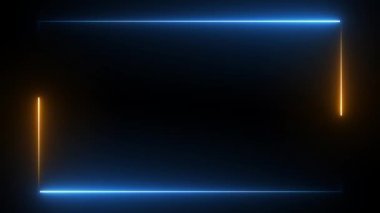  Renk değiştiren neon çizgileri - dikişsiz bir döngü içinde dikdörtgen olarak soyut hareket