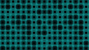 Döşeme ızgarası canlandırma arkaplan videosu - turkuaz kare grafik elementler rastgele hareket - pürüzsüz döngü
