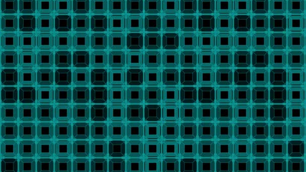 Tile Grid Animation Background Video Turquoise Square Graphic Elements Random — Stock Video